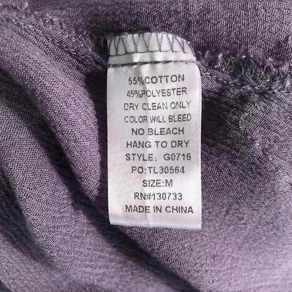 Umgee USA Medium Oversized Purple babydoll Boho Blouse Gauze Lace button back - Picture 4 of 6